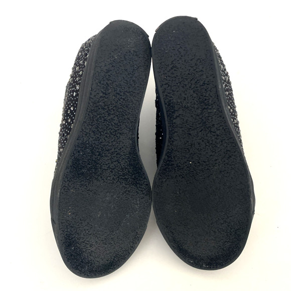 Stuart Weitzman Vance 15 Hidden Wedge Sneaker Kids Girl 4 Black Silver Chain - Picture 10 of 11